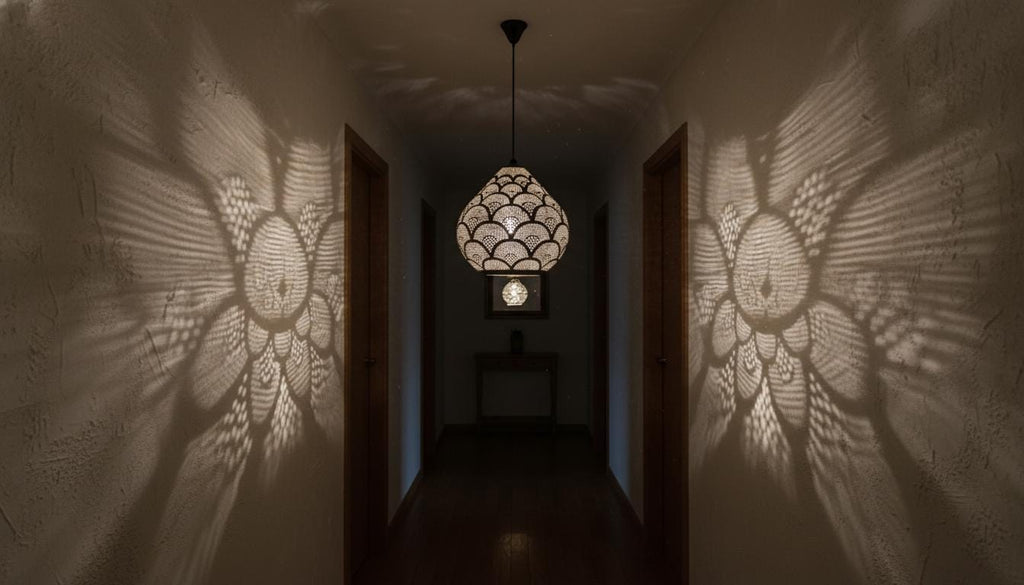 Moroccan Ceiling Fixture Light,Pendant Lighting,Simple Moroccan Pendant Lamp ,Boho Chandelier Lighting,Pierced Teardrop Boho Lamp
