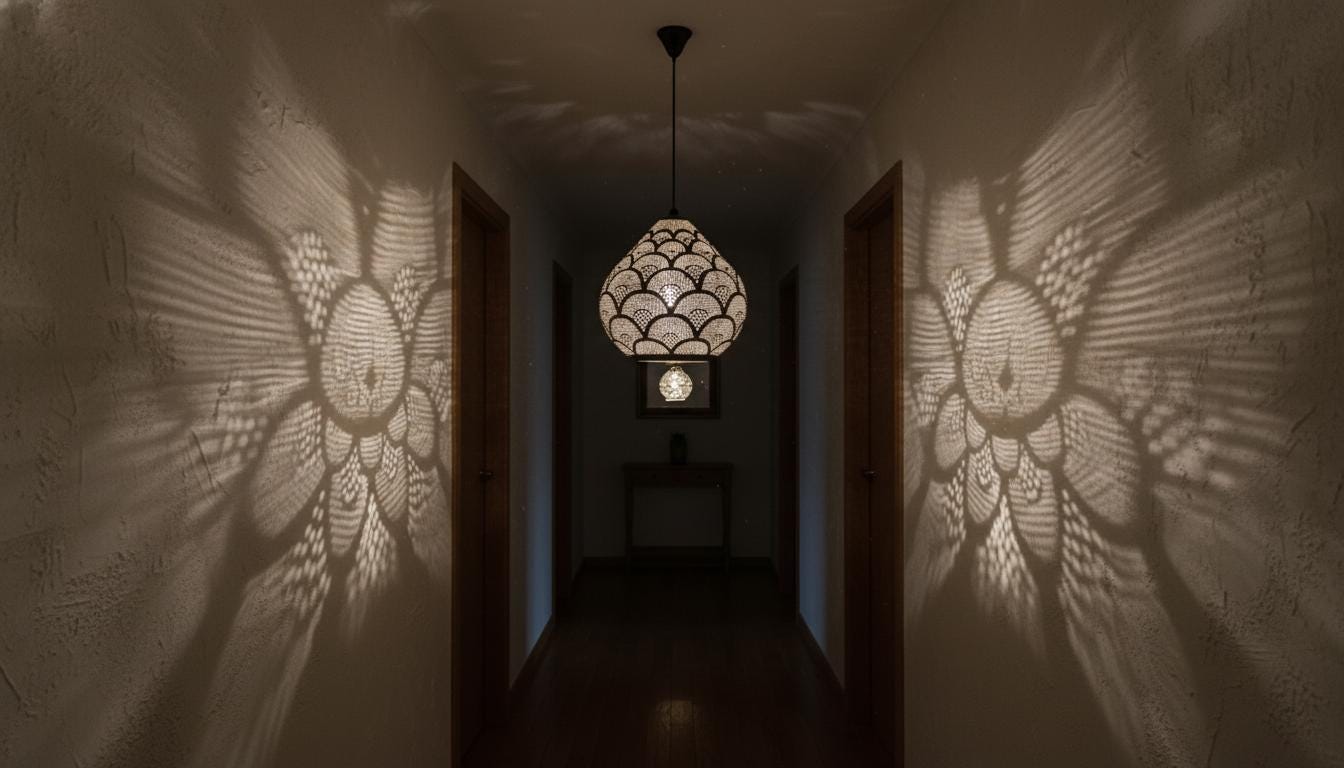 Moroccan Ceiling Fixture Light,Pendant Lighting,Simple Moroccan Pendant Lamp ,Boho Chandelier Lighting,Pierced Teardrop Boho Lamp