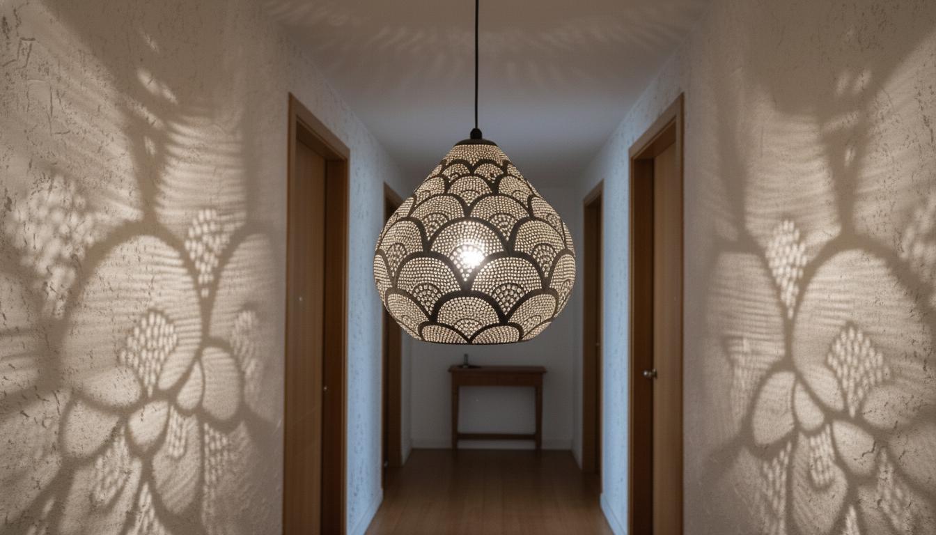 Moroccan Ceiling Fixture Light,Pendant Lighting,Simple Moroccan Pendant Lamp ,Boho Chandelier Lighting,Pierced Teardrop Boho Lamp