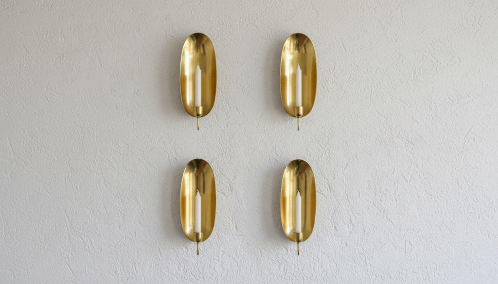 Handmade Moroccan Brass Wall Sconce: Gold Leaf Accent, Boho Lighting