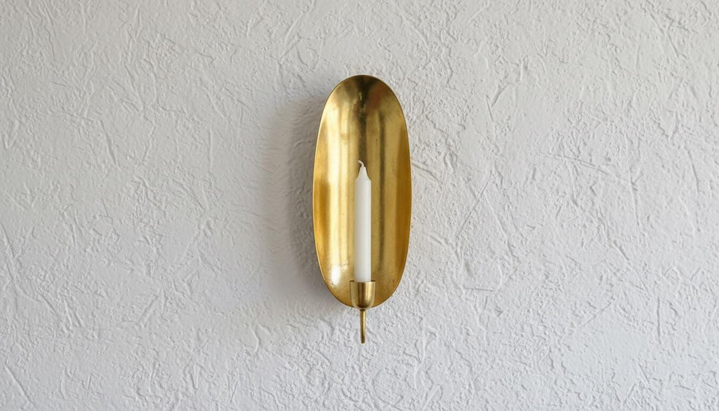 Handmade Moroccan Brass Wall Sconce: Gold Leaf Accent, Boho Lighting