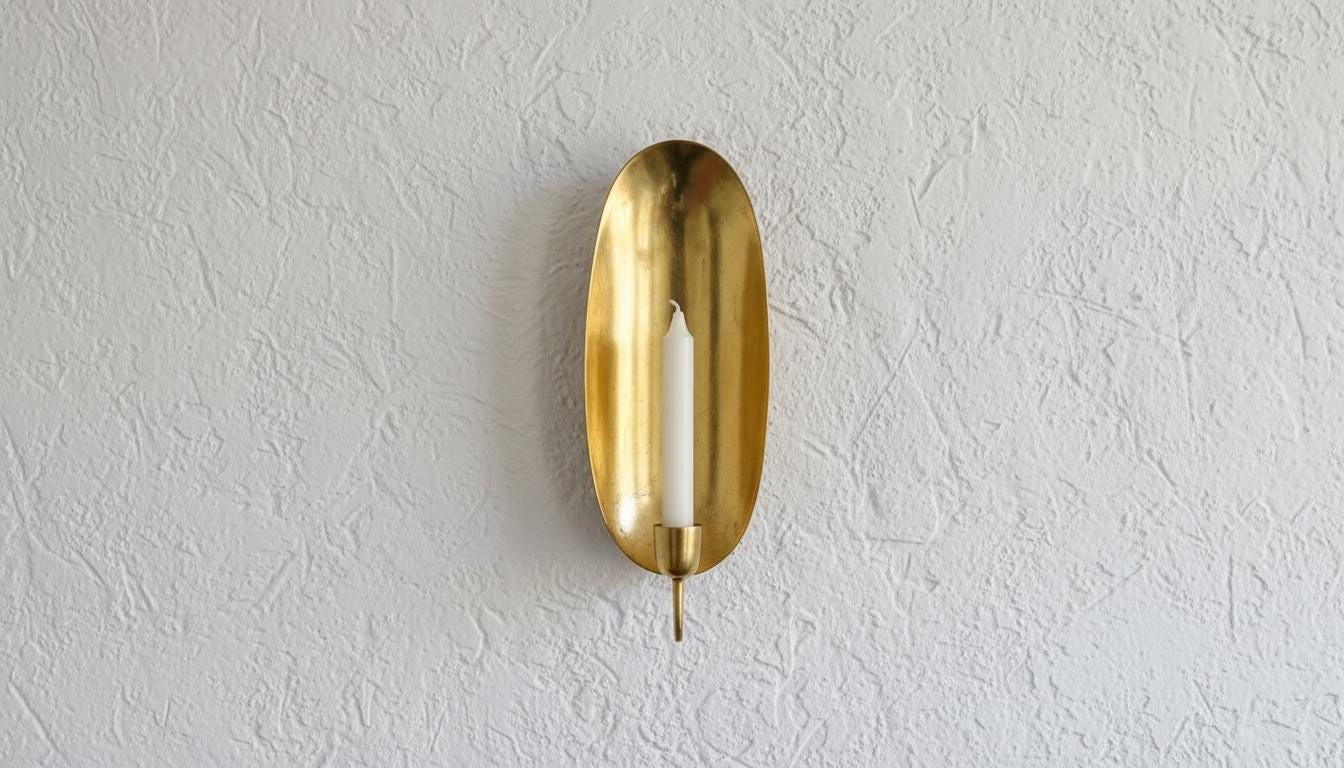 Handmade Moroccan Brass Wall Sconce: Gold Leaf Accent, Boho Lighting