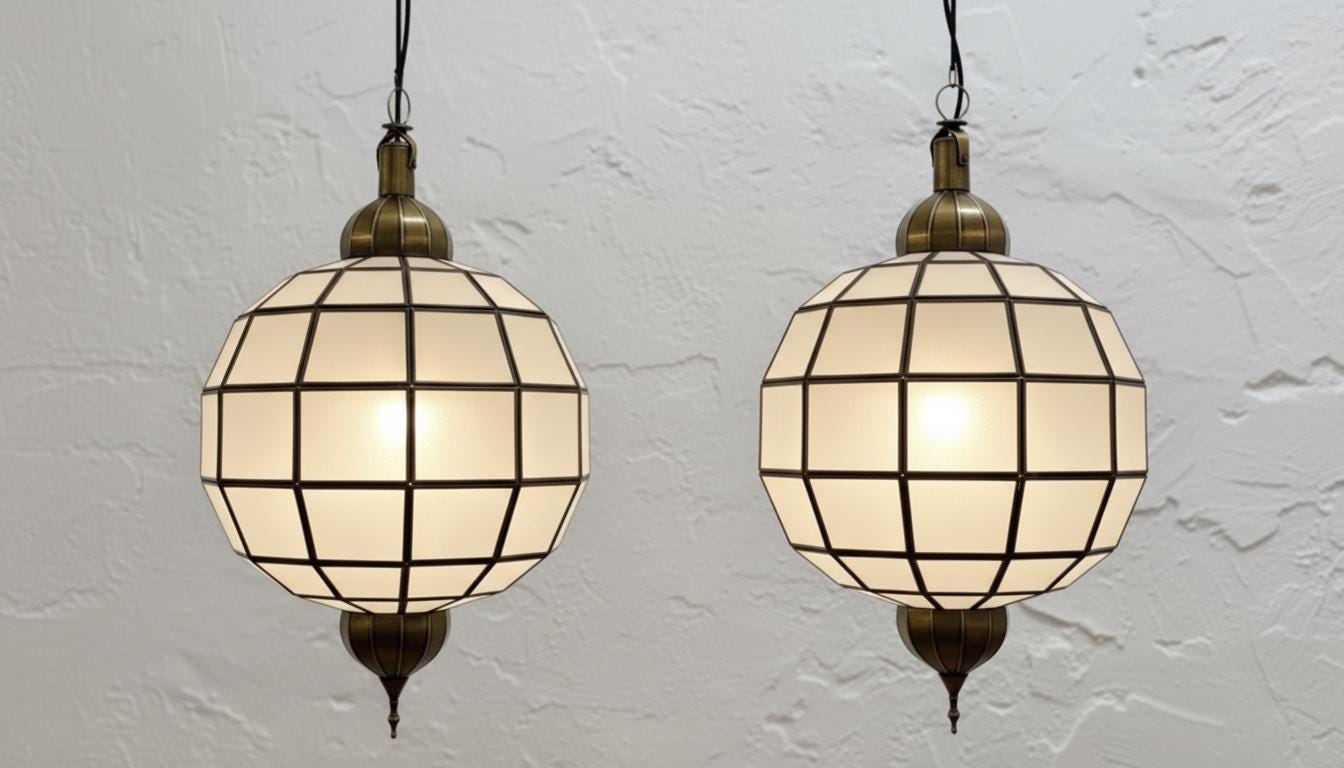 Handmade Moroccan Milk Glass Pendant Light, Glass Pendant Lamp, Handmade Boho Light Moorish Hanging Lamp | Oriental Boho Ceiling Light