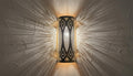 Set of 2 Moroccan Brass Wall Sconces, Boho Shadow Light