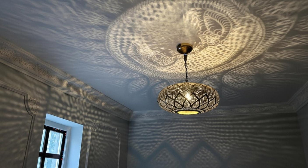Handmade Moroccan Brass Pendant Light ,Boho Lighting ,Hanging Lamp , Lampshades Lighting ,    Lampshades Lighting New Home Decor Lighting .
