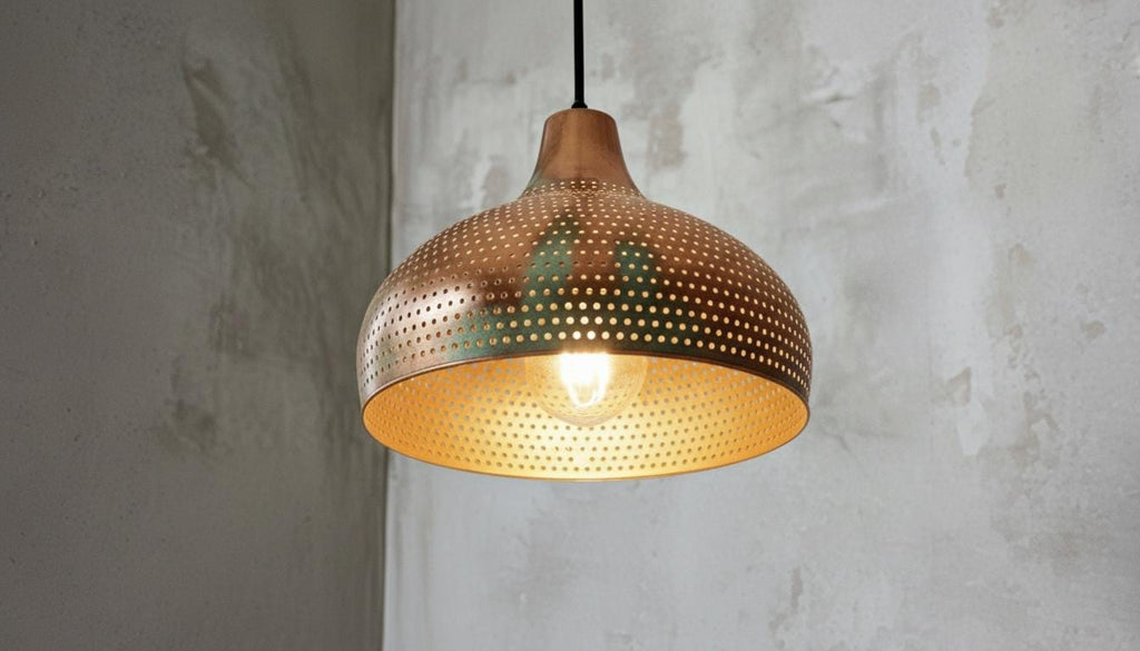 Oxidized Dome Ceiling Fixture , Perforated Moroccan Hanging Lamp ,Moroccan Verdigris Copper Pendant Light ,Farmhouse Pendant Lights