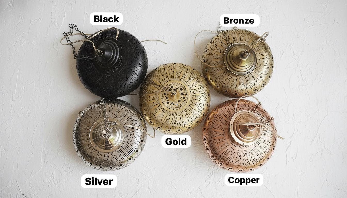 Moroccan Brass Pendant Light, Hanging Lampshade, Home Decor Lighting