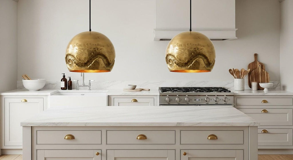 Handmade Moroccan Brass Dome Pendant – Hand Hammered Dome Lamp – Handmade Solid Brass Moroccan Ceiling Lamp, Farmhouse Lighting Fixture,
