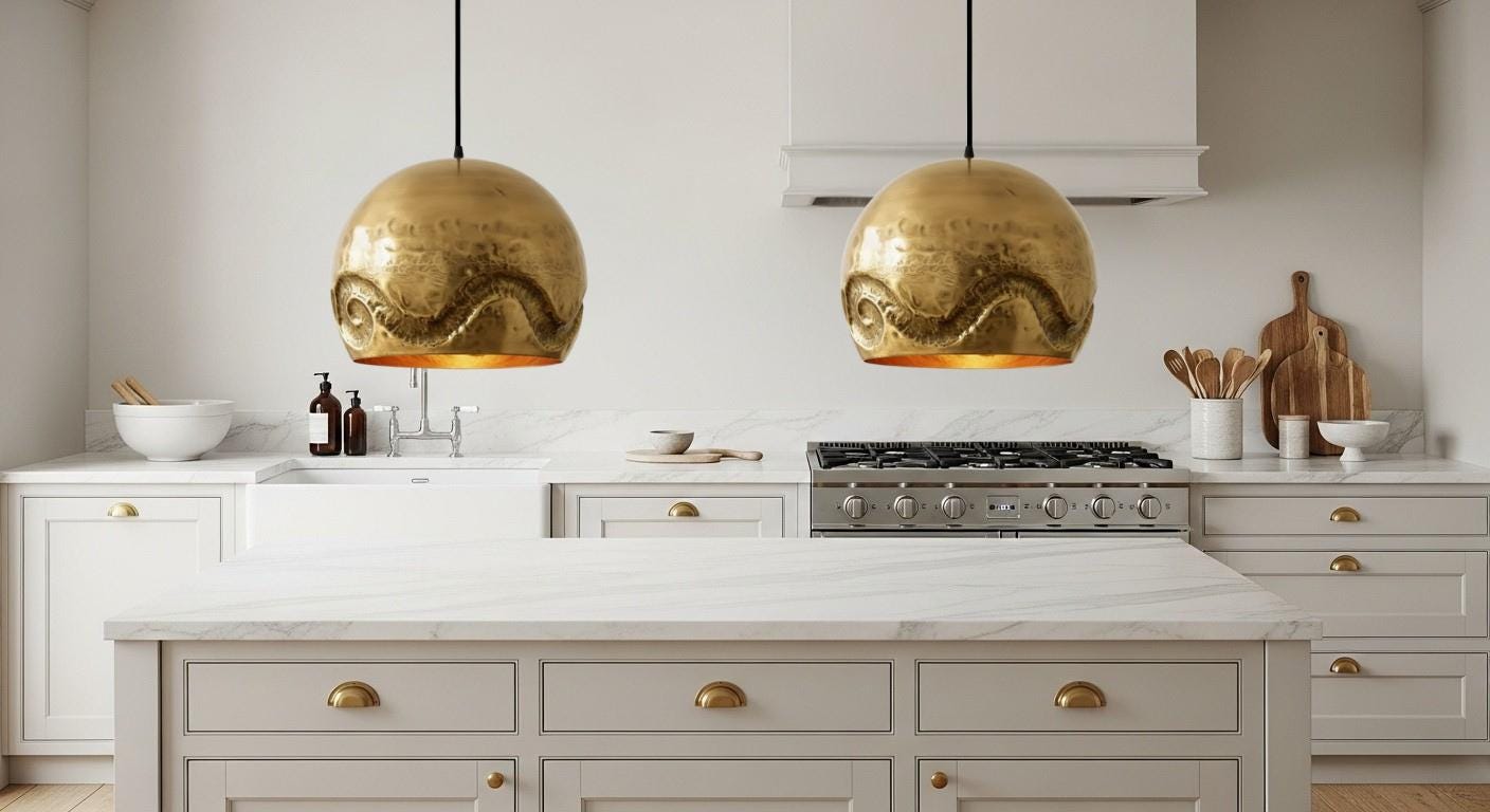 Handmade Moroccan Brass Dome Pendant – Hand Hammered Dome Lamp – Handmade Solid Brass Moroccan Ceiling Lamp, Farmhouse Lighting Fixture,