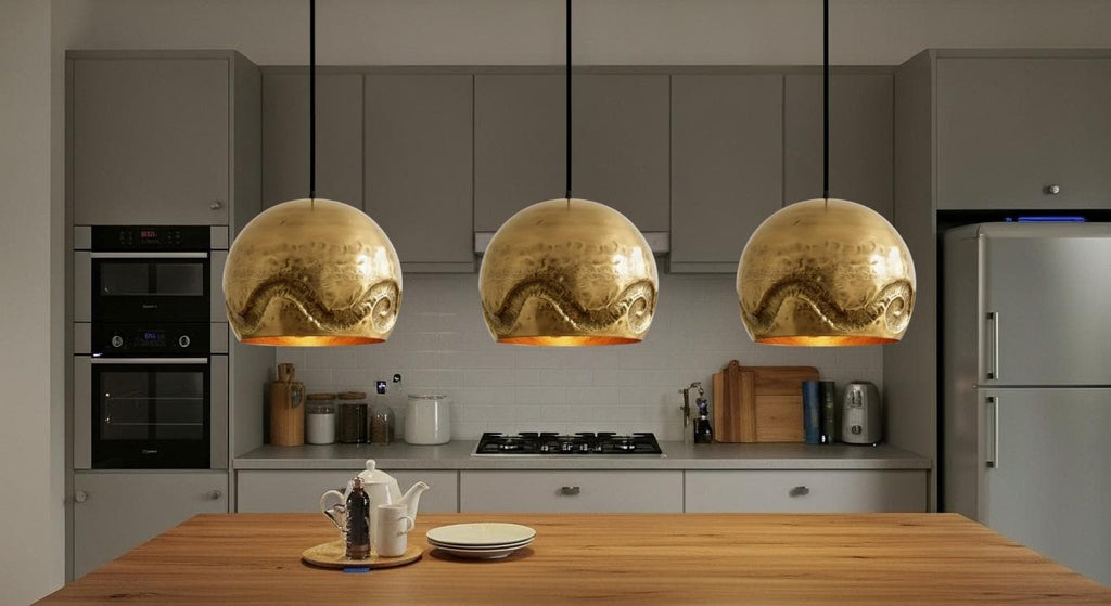 Handmade Moroccan Brass Dome Pendant – Hand Hammered Dome Lamp – Handmade Solid Brass Moroccan Ceiling Lamp, Farmhouse Lighting Fixture,