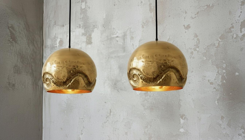Handmade Moroccan Brass Dome Pendant – Hand Hammered Dome Lamp – Handmade Solid Brass Moroccan Ceiling Lamp, Farmhouse Lighting Fixture,