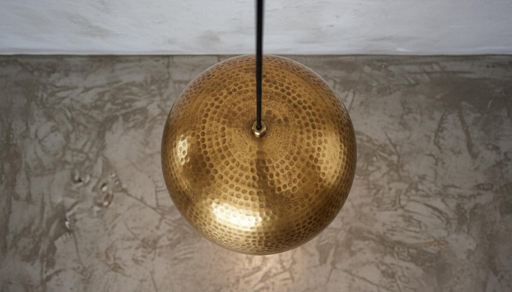 Hammered brass dome ceiling light for kitchen island, modern mid century style ,Moroccan Boho Lighting , Brass Oxide Ceiling Lamp