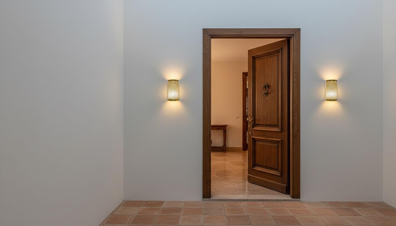 Set of 2 Moroccan Brass Wall Sconces: Handcrafted Geometric Lamps