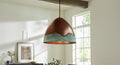 Handcrafted Copper Pendant Light, Green Patina, Moroccan Style