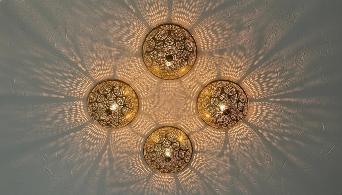 Flush Ceiling Light, Handmade Moroccan Brass Wall Sconce , Simple Moroccan Ceiling lamps, Ceiling Light Fixture , Moroccan light design