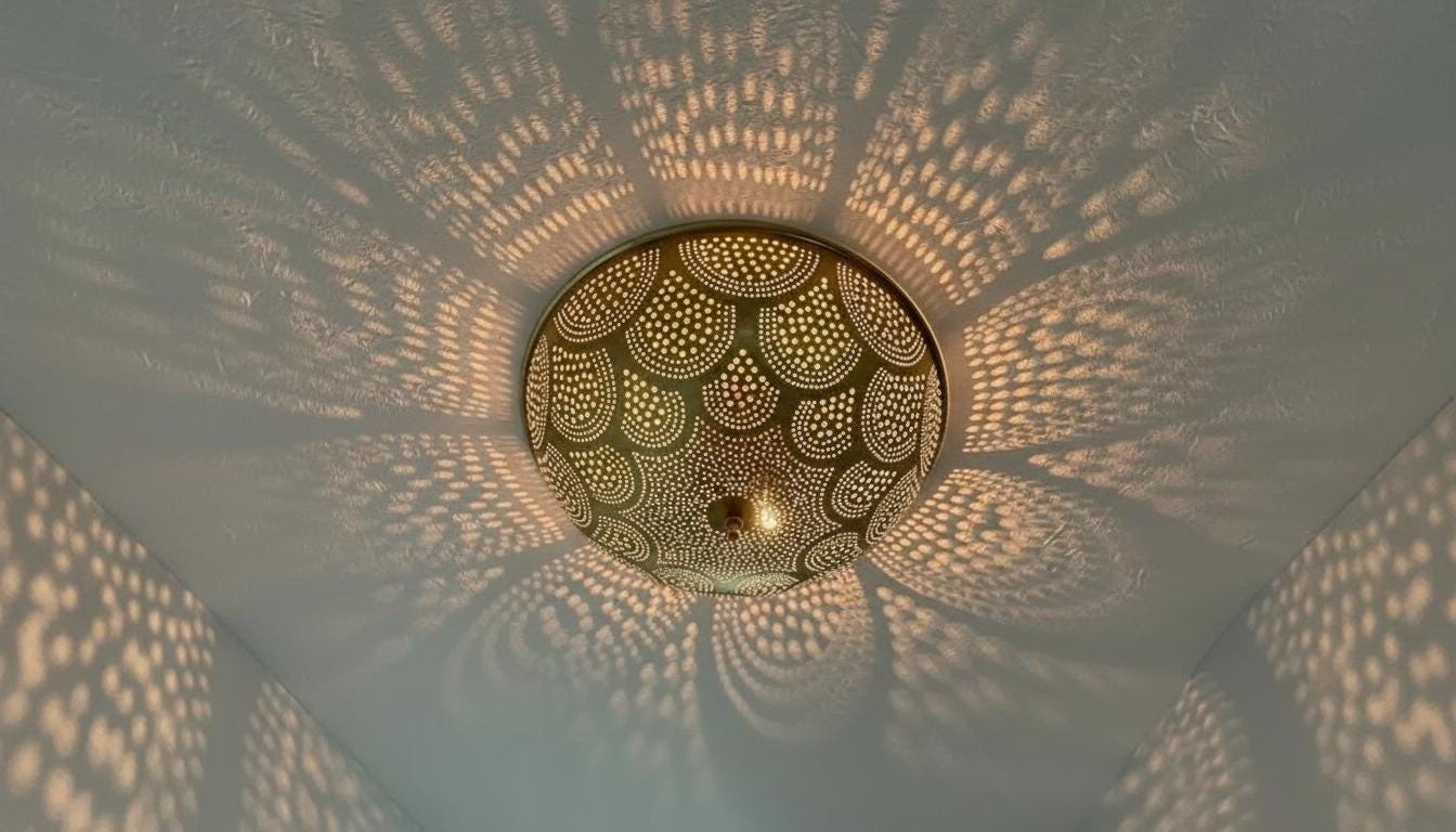 Flush Ceiling Light, Handmade Moroccan Brass Wall Sconce , Simple Moroccan Ceiling lamps, Ceiling Light Fixture , Moroccan light design