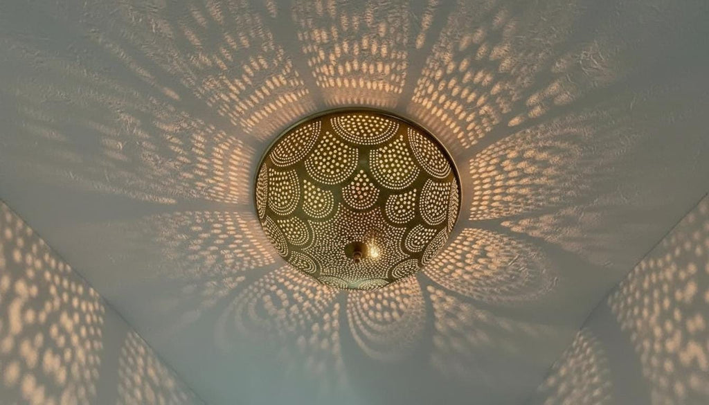 Flush Ceiling Light, Handmade Moroccan Brass Wall Sconce , Simple Moroccan Ceiling lamps, Ceiling Light Fixture , Moroccan light design