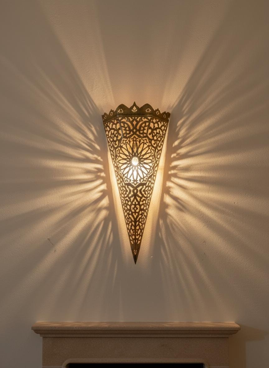 Moroccan Brass Wall Sconces ,Handmade Moroccan Brass Wall Sconce ,lampshade wall light, Brass wall lamp ,Art Decor Light Wall Sconce