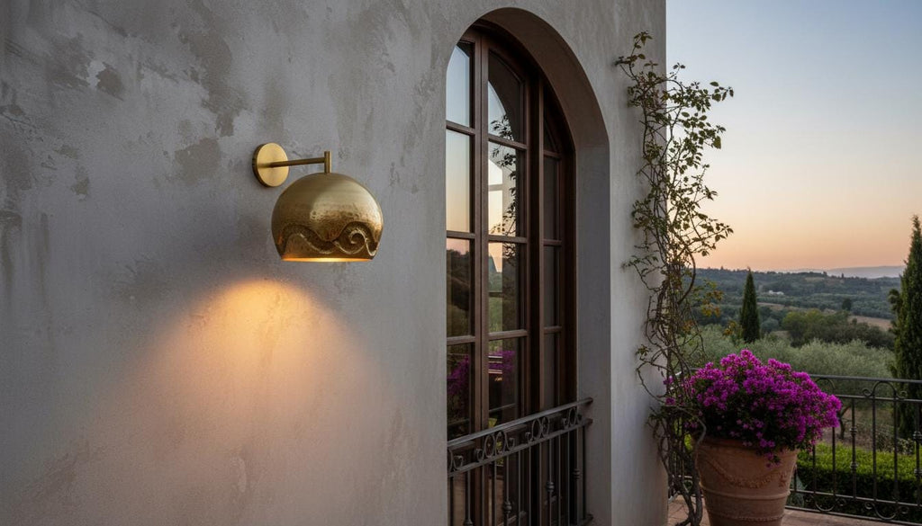 Handmade Brass Wall Light, Modern Hammered Sconce, Gold Wall Lamp Fixture, Elegant Bedroom or Hallway Lighting