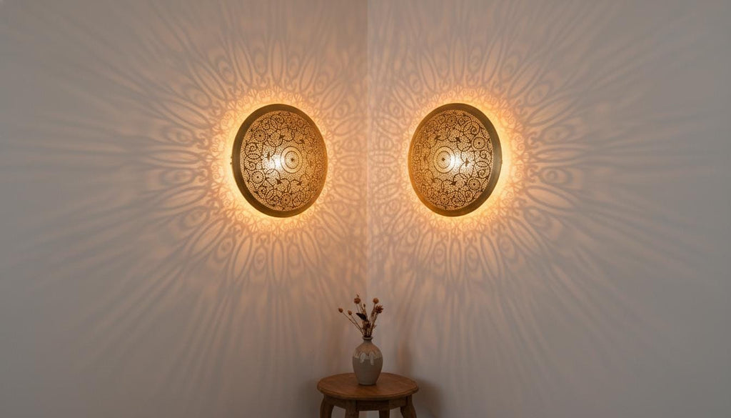 Handmade Wall Light Moroccan Wall Sconce - Handmade Brass Light - Geometric Pattern – Home Decor Lighting -Wall Lamp Shade,Boho Lighting