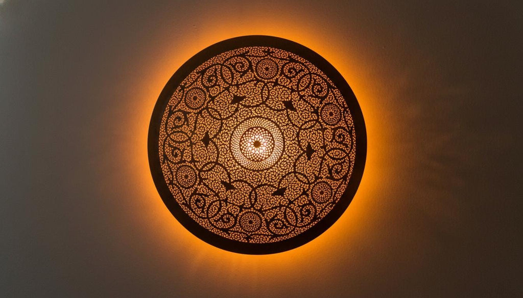Handmade Wall Light Moroccan Wall Sconce - Handmade Brass Light - Geometric Pattern – Home Decor Lighting -Wall Lamp Shade,Boho Lighting
