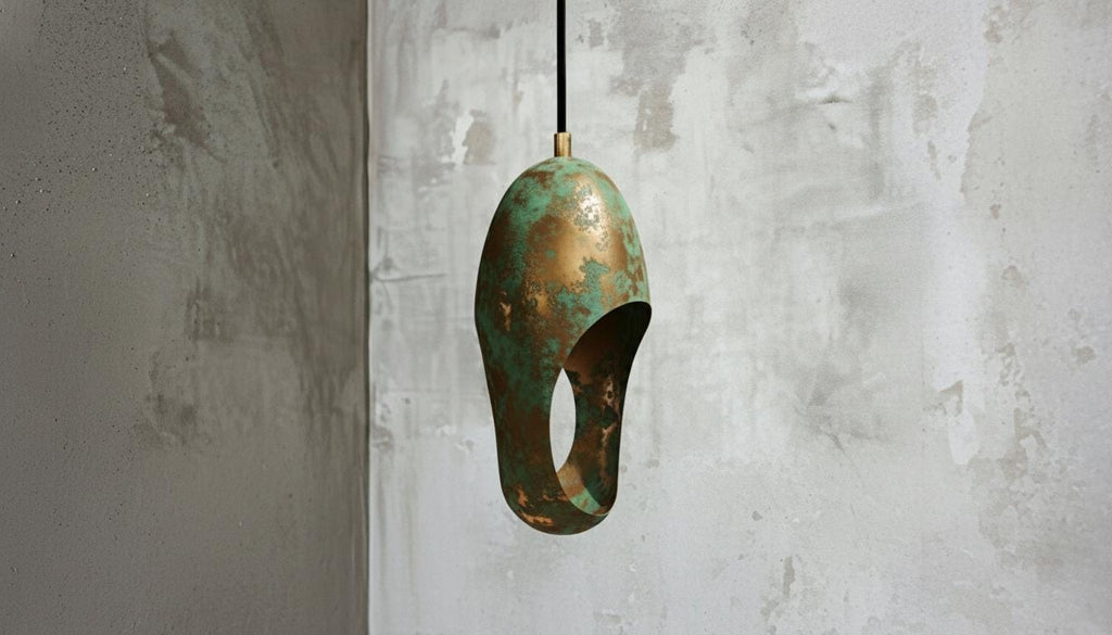 Handcrafted Copper Pendant Light, Green Patina Dome, Moroccan Style, Handcrafted Cutout Dome Light Fixture for Modern Rustic Kitchen Decor