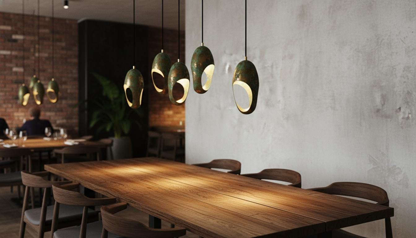 Handcrafted Copper Pendant Light, Green Patina Dome, Moroccan Style, Handcrafted Cutout Dome Light Fixture for Modern Rustic Kitchen Decor