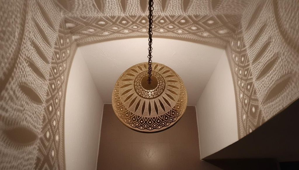 Handmade Hammered Brass Moroccan Pendant Light, Home Decor