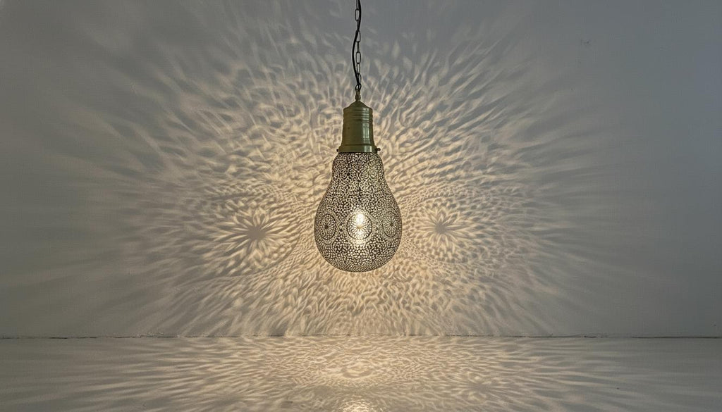 Moroccan Brass Pendant Light, Handmade Home Decor Lighting