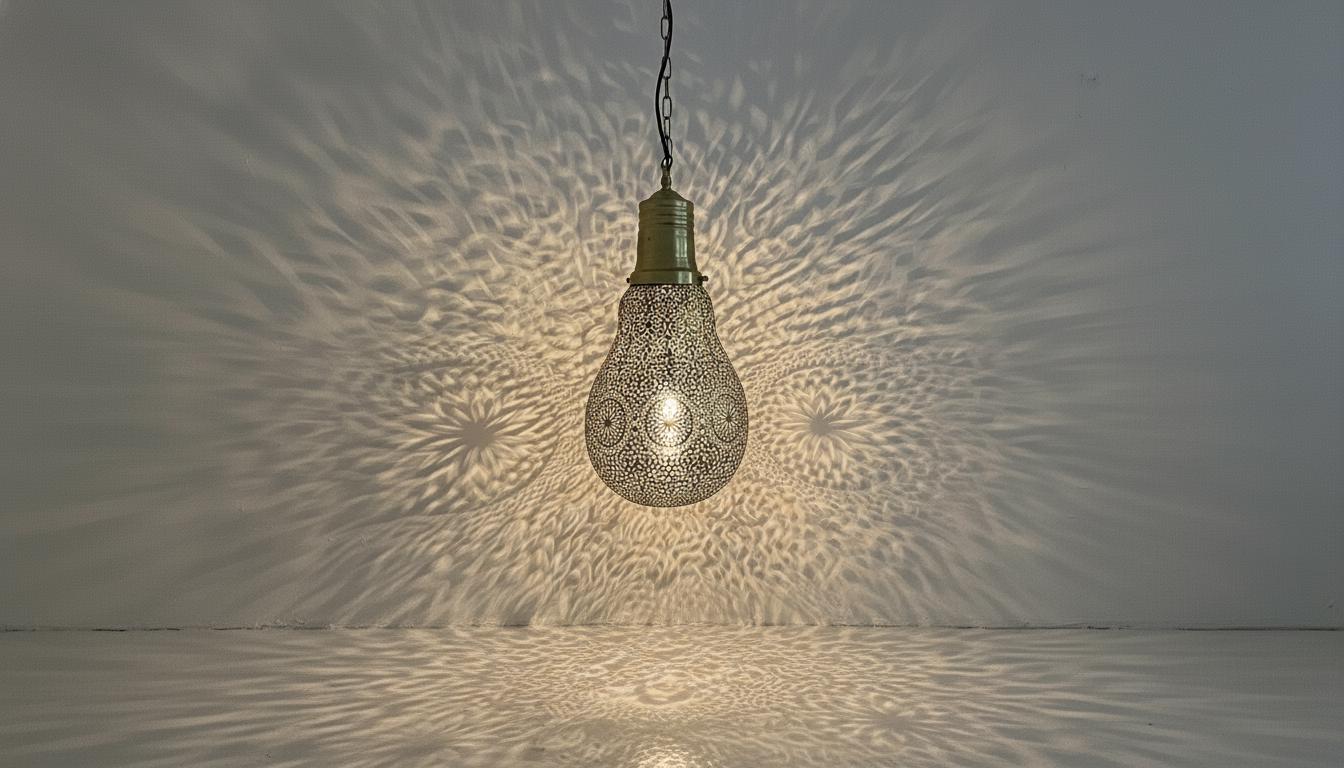 Moroccan Brass Pendant Light, Handmade Home Decor Lighting