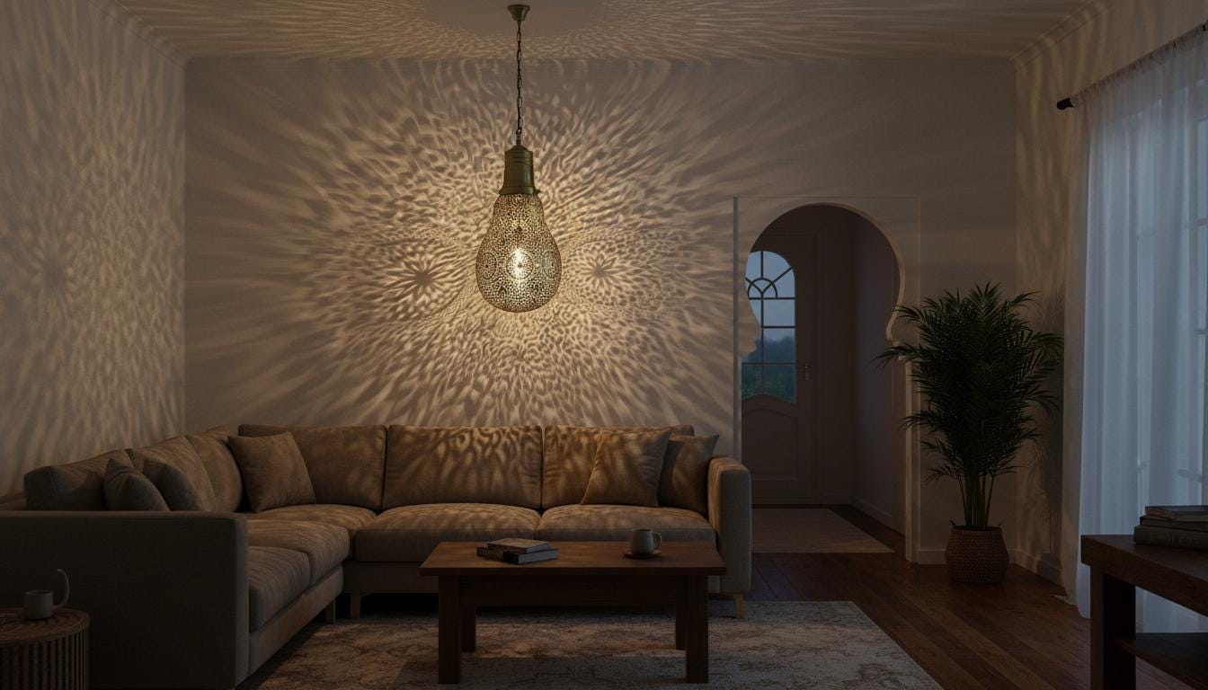 Moroccan Brass Pendant Light, Handmade Home Decor Lighting