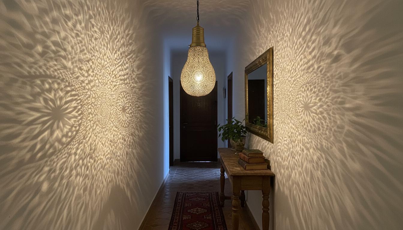 Moroccan Brass Pendant Light, Handmade Home Decor Lighting