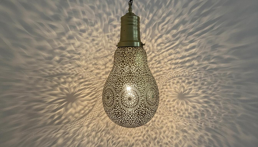 Moroccan Brass Pendant Light, Handmade Home Decor Lighting