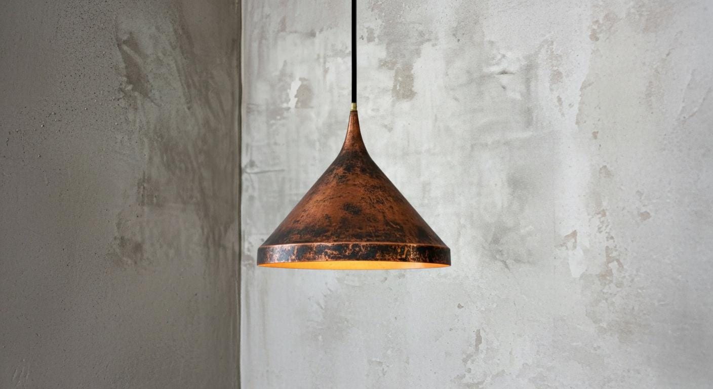 Aged Copper Cone Pendant, Handmade Brass Hanging Lamp, Rustic Industrial Light Fixture, Modern Rustic Home Decor Handmade Vintage Ceiling Fixture, Handmade Copper Patina Lamp,Hammered Copper Pendant Light – Solid Copper Dome Ceiling Lamp Kitchen Island