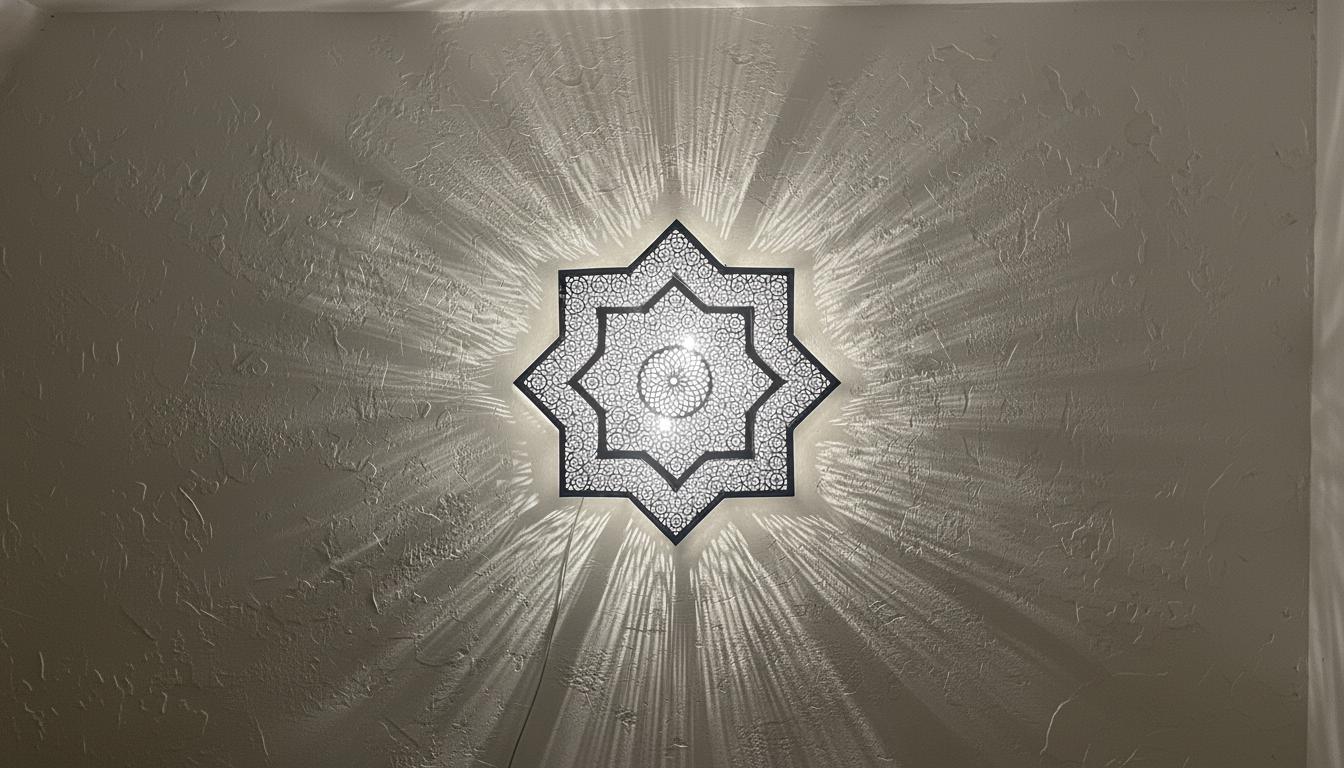 Handmade Moroccan Brass Wall Sconce, Art Decor Lighting