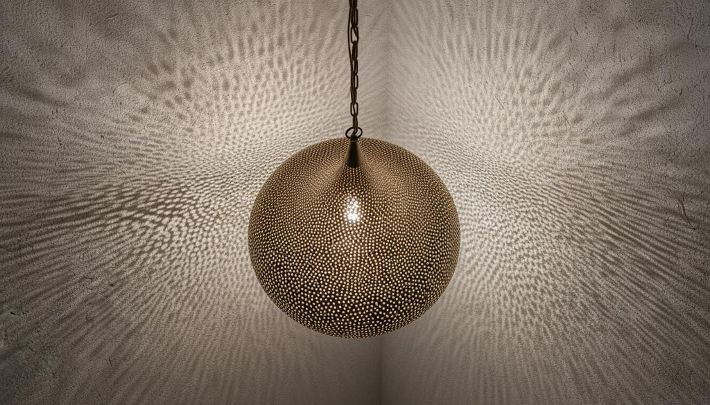 Handcrafted Moroccan Brass Pendant Light ,Pendant Lighting,Simple Moroccan Pendant Lamp ,Boho Chandelier Lighting,Pierced Teardrop Boho Lamp