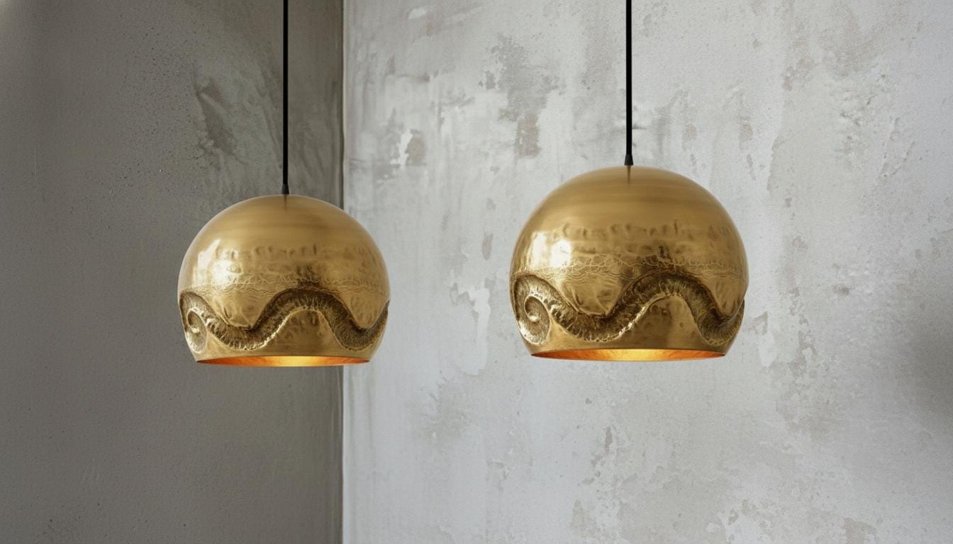 Handmade Moroccan Brass Dome Pendant – Hand Hammered Dome Lamp – Handmade Solid Brass Moroccan Ceiling Lamp, Farmhouse Lighting Fixture,