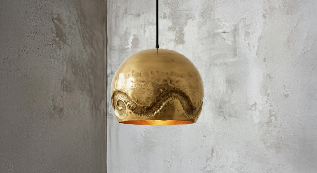 Handmade Moroccan Brass Dome Pendant – Hand Hammered Dome Lamp – Handmade Solid Brass Moroccan Ceiling Lamp, Farmhouse Lighting Fixture,