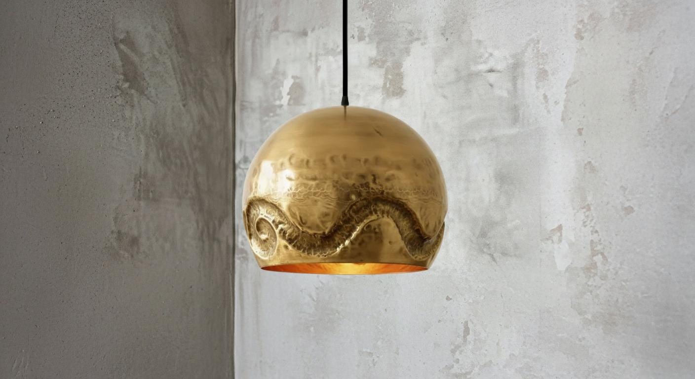 Handmade Moroccan Brass Dome Pendant – Hand Hammered Dome Lamp – Handmade Solid Brass Moroccan Ceiling Lamp, Farmhouse Lighting Fixture,