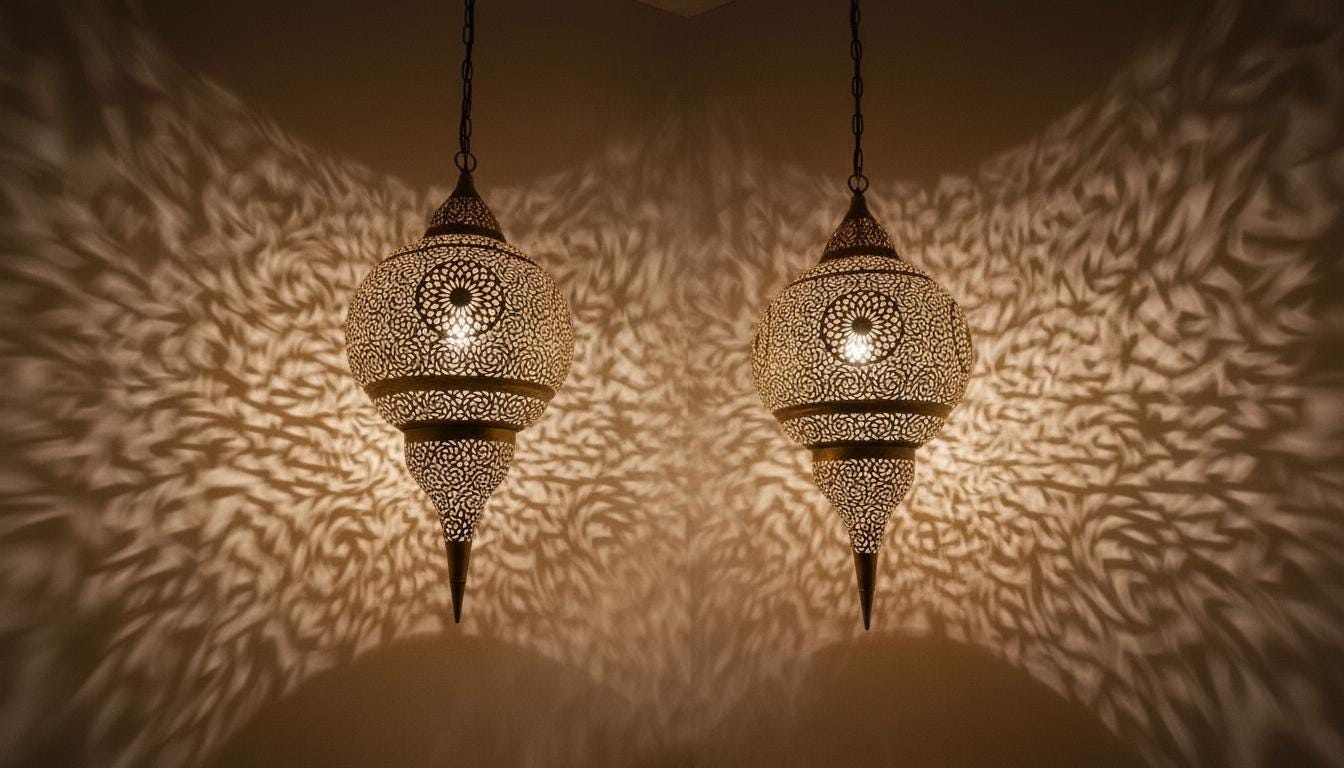 Handmade Moroccan Brass Pendant Light , Simple Boho Hanging Lamp for Living Room, Moroccan Ceiling Lamp, Entryway and Home Decor