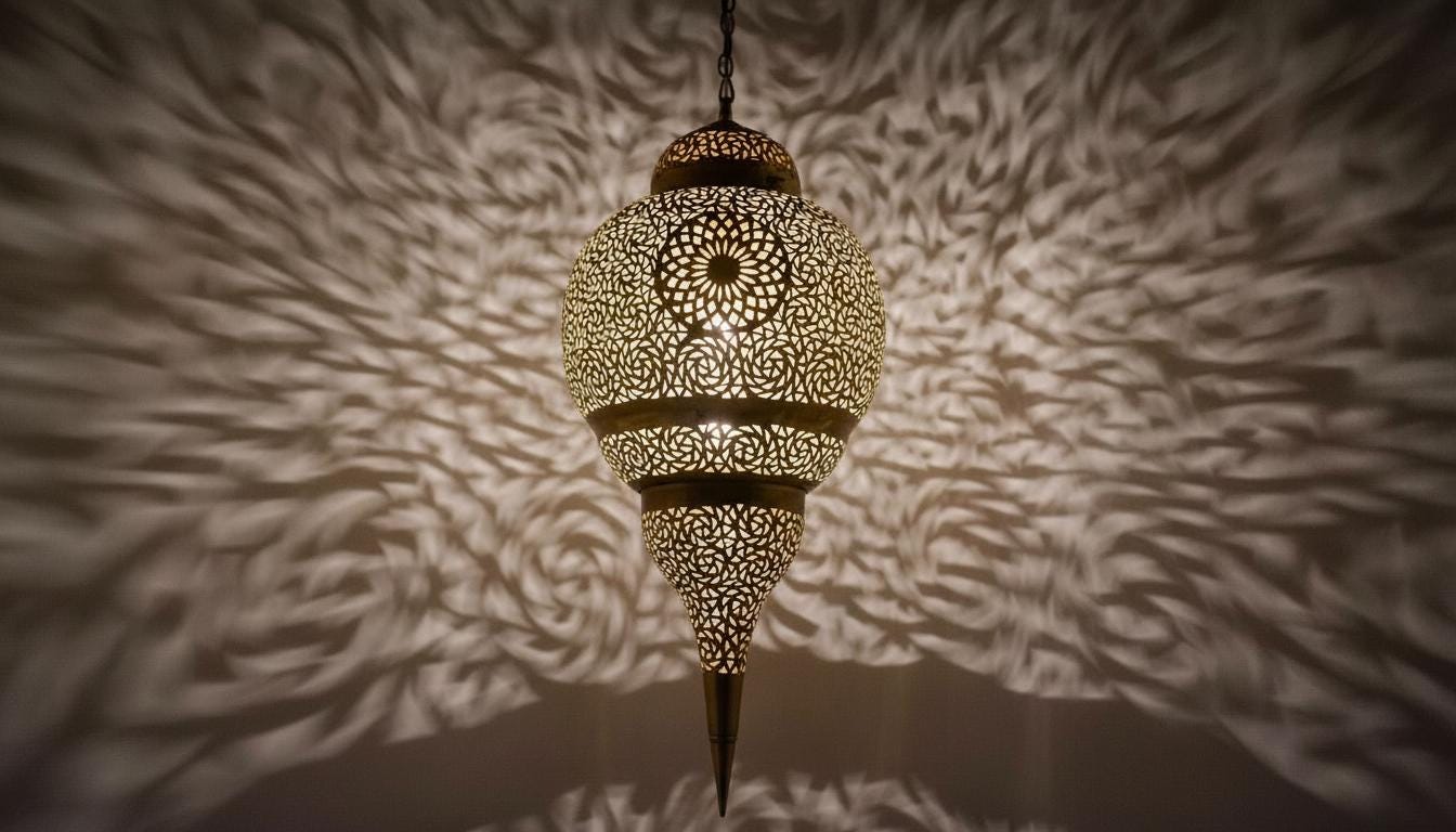 Handmade Moroccan Brass Pendant Light , Simple Boho Hanging Lamp for Living Room, Moroccan Ceiling Lamp, Entryway and Home Decor