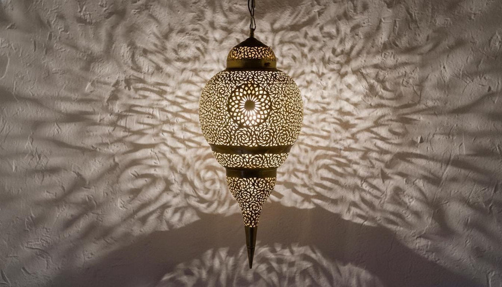 Handmade Moroccan Brass Pendant Light , Simple Boho Hanging Lamp for Living Room, Moroccan Ceiling Lamp, Entryway and Home Decor