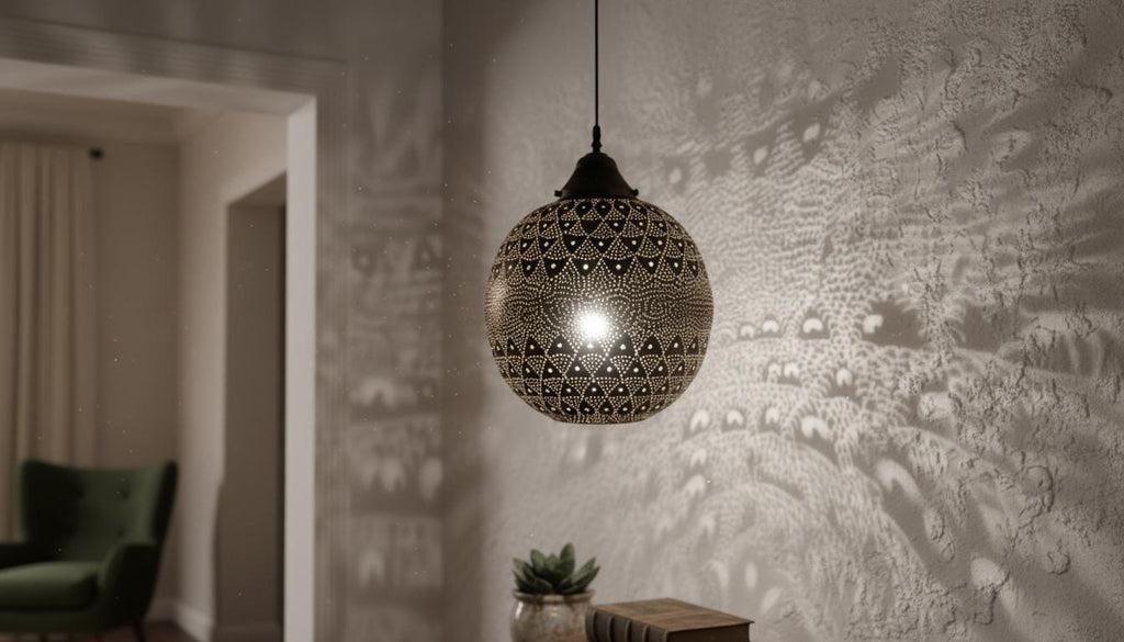 Handmade Moroccan Brass Lamp - Hammered Lampshade -Hanging Lamp Moroccan Ceiling Lamp, Handmade Chandelier,Brass Lamp,Morocco Brass lantern