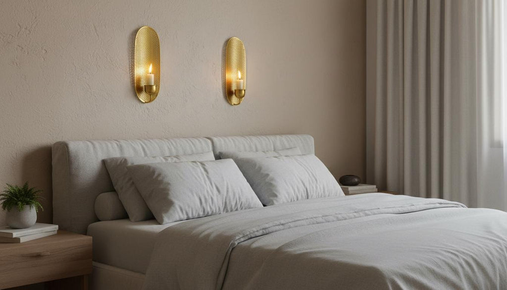 Handmade Moroccan Brass Wall Sconce , Moroccan Brass Candle , Gold Leaf Accent ,Round or Oval Gold Leaf Wall Light  Moroccan Boho Lighting
