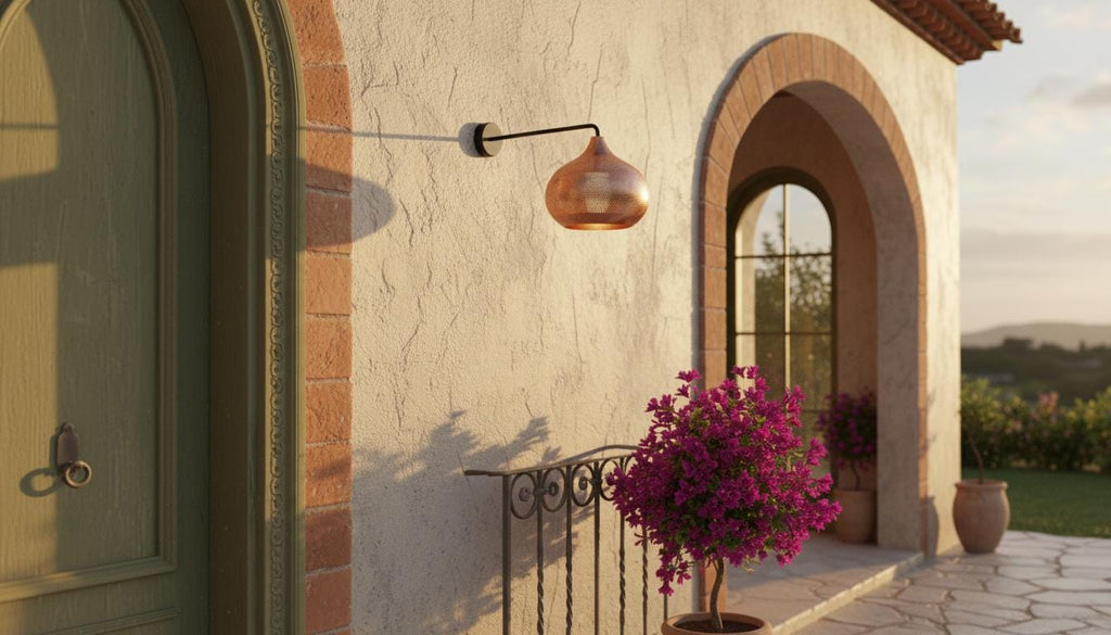 Handmade Copper Wall Light, Moroccan Perforated Sconce, Brass Wall Lamp Fixture, Boho Bedroom or Hallway Lighting