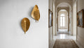 Handmade Moroccan Brass Wall Sconce , Moroccan Brass Candle , Gold Leaf Accent ,Round or Oval Gold Leaf Wall Light  Moroccan Boho Lighting
