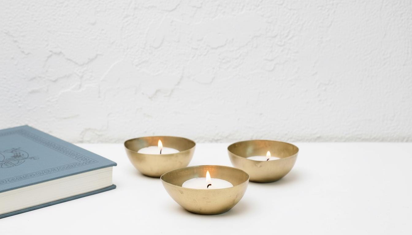 Set of 2 Yellow Brass Candle Holders – Handmade Hammered Brass Candle Holder Set, Moroccan Metal Candle Stand, Vintage Home Decor