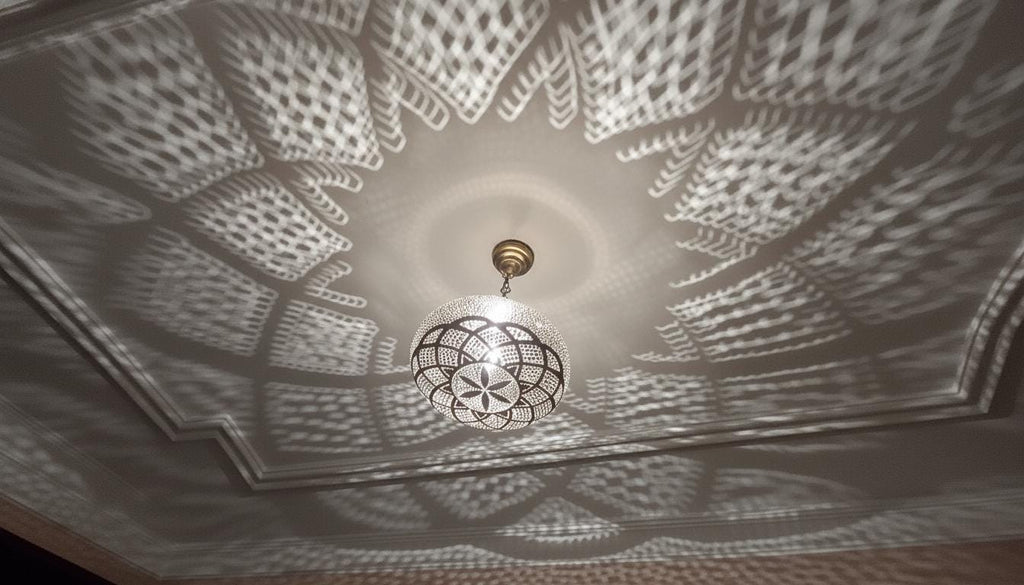 Moroccan Brass Pendant – Handmade Brass Hanging Lamp, Boho Ceiling Light Fixture, Artisan Moroccan Chandelier, Vintage Brass Home Decor
