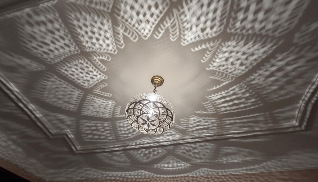 Moroccan Brass Pendant – Handmade Brass Hanging Lamp, Boho Ceiling Light Fixture, Artisan Moroccan Chandelier, Vintage Brass Home Decor