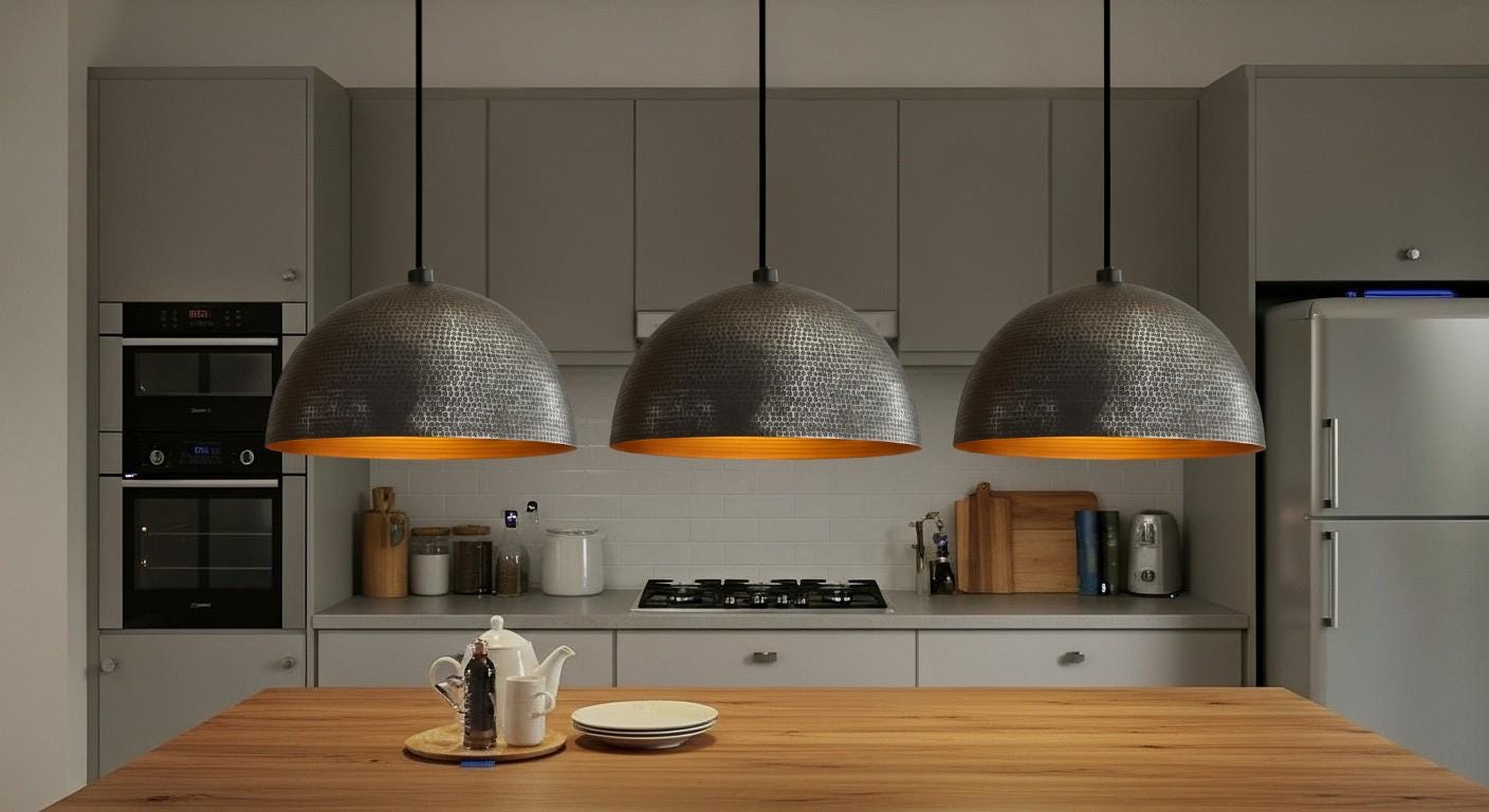 Set of 2 Hammered black Brass Dome Pendant Light, Oxidized Ceiling Fixture , Solid Rustic Copper Farmhouse Kitchen Island Light Fixture